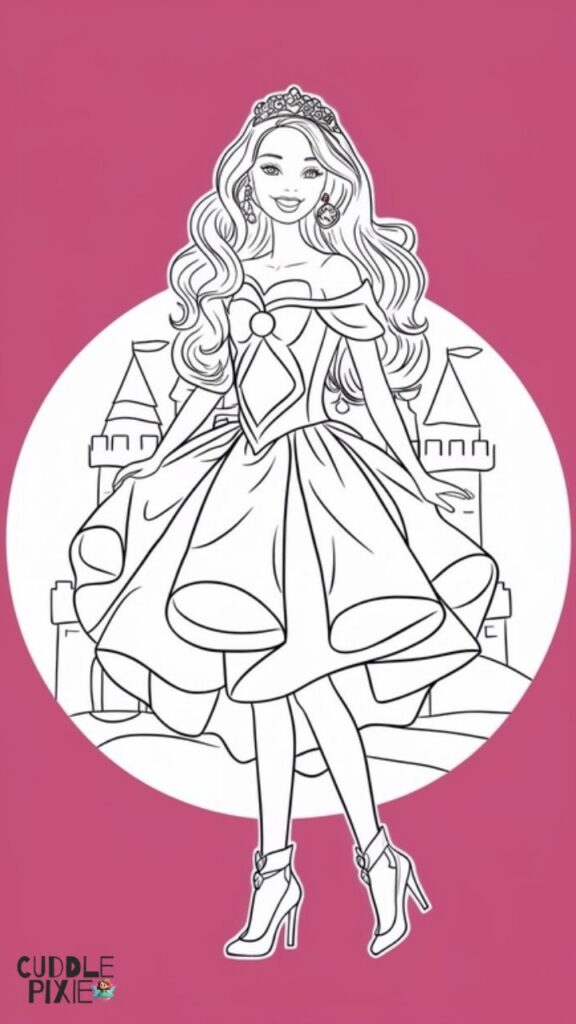 Classic Barbie Coloring Pages