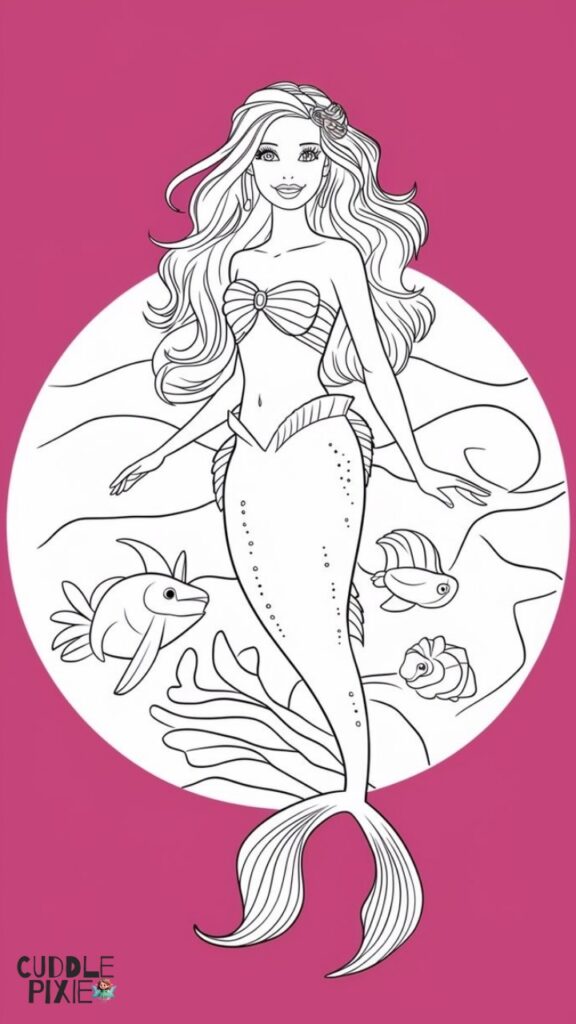 Mermaid Barbie Coloring Pages