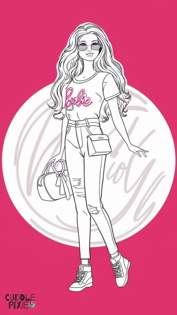 Modern Trendy Barbie Coloring Pages