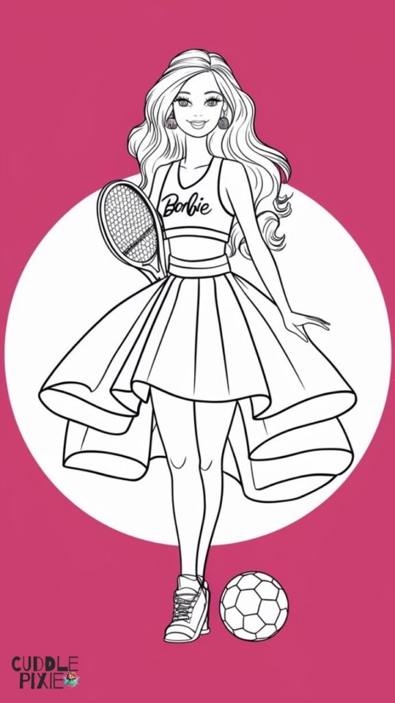 Sport Barbie Coloring Pages