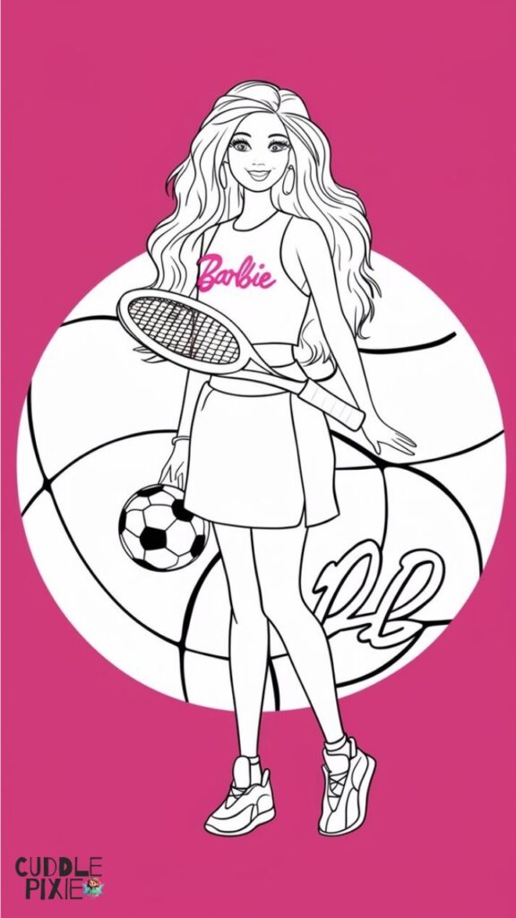 Sporty Barbie Coloring Pages