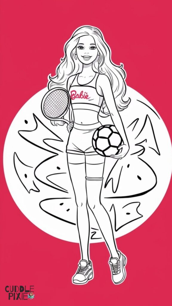 Athlete Barbie Coloring Pages