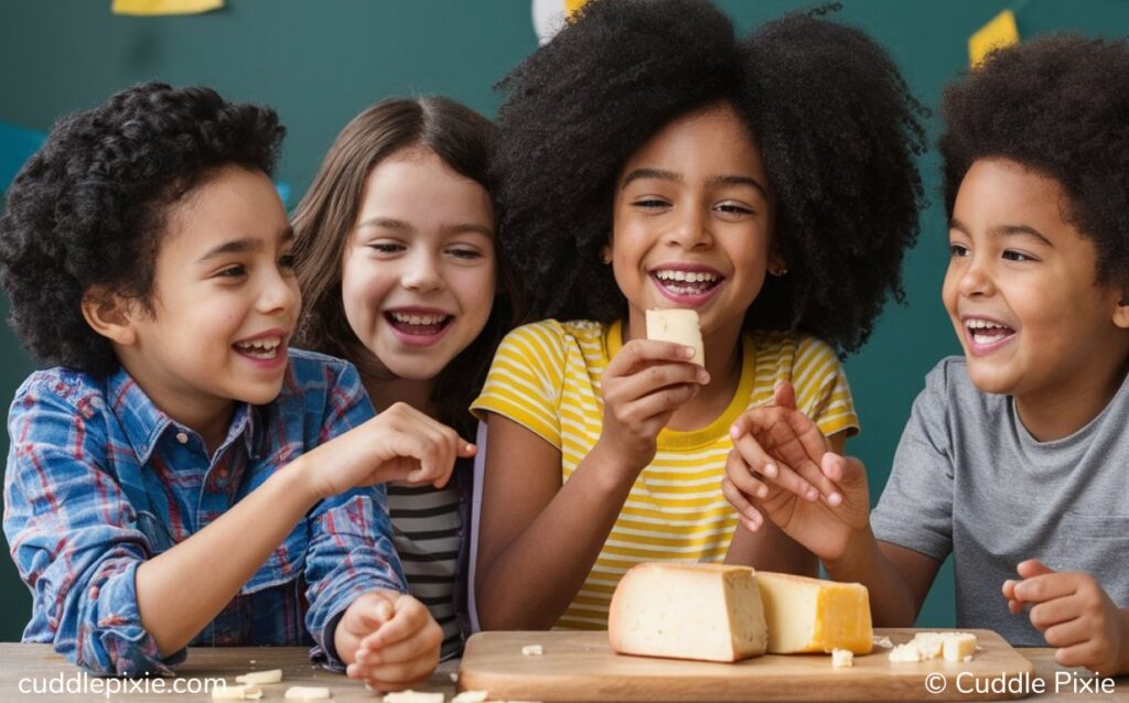 Kid enjoy Muenster Cheese