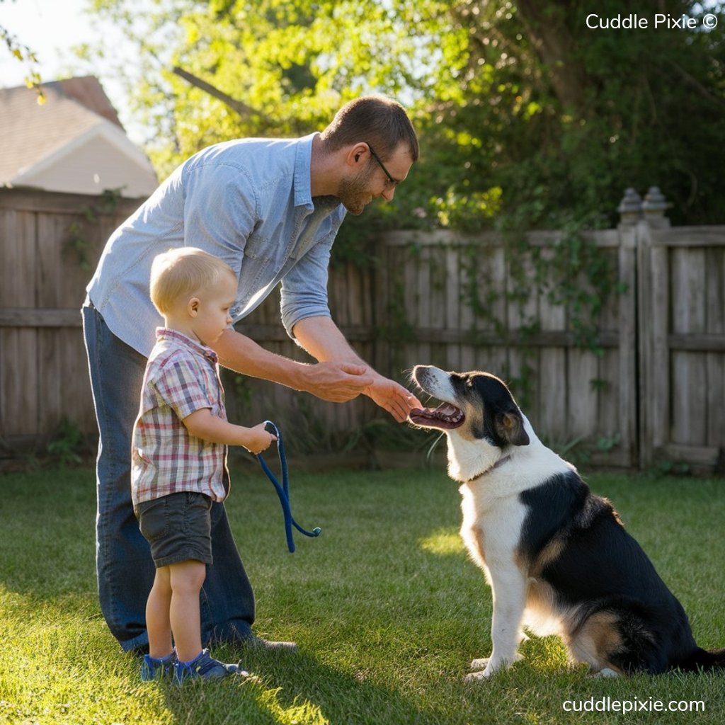 Dog training with kid