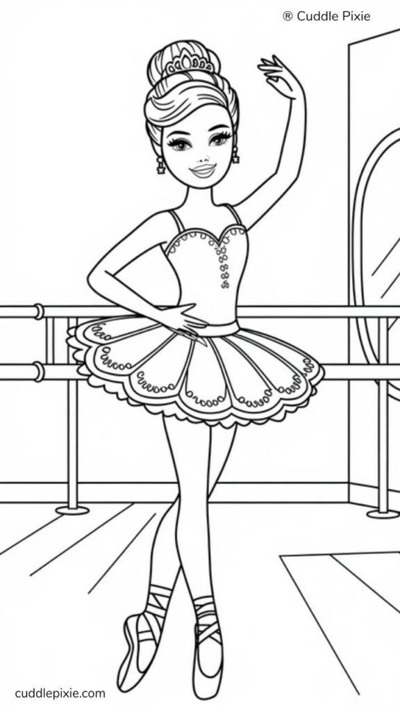 Ballerina colour pages