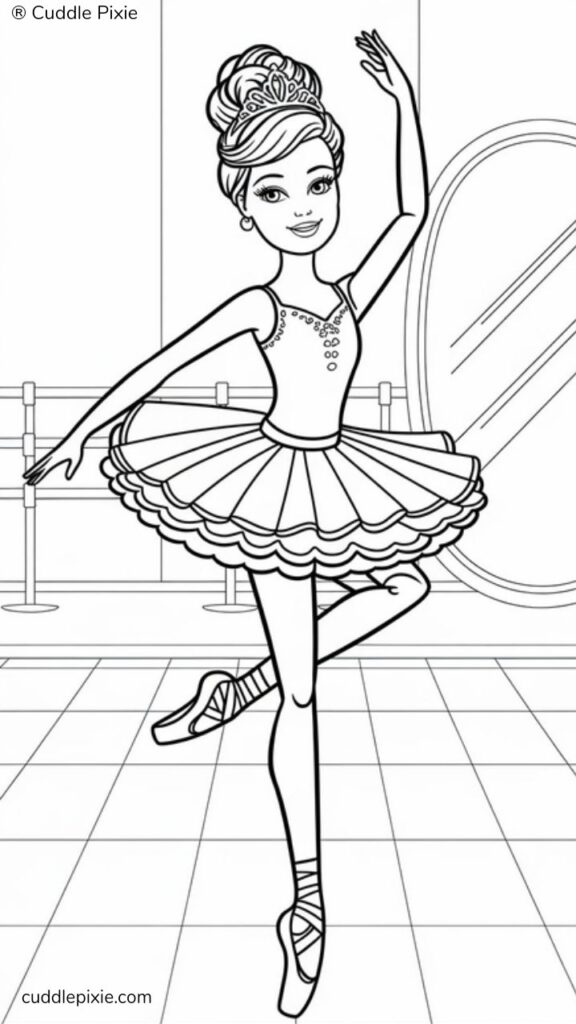 Ballerina colour worksheet