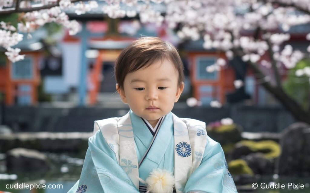 Cute Shinto Japanese baby boy