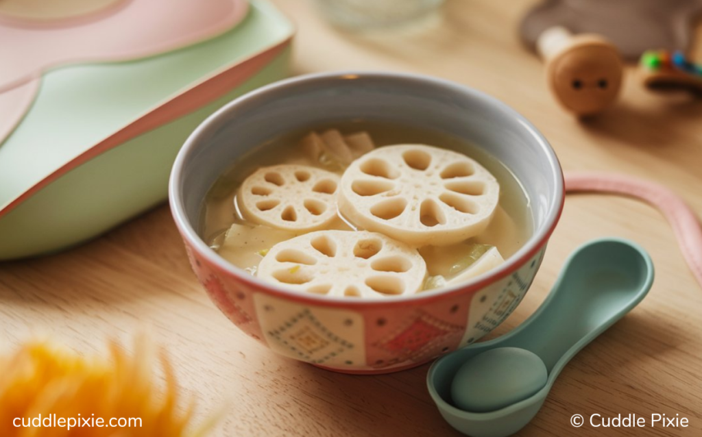 Lotus root soup for baby