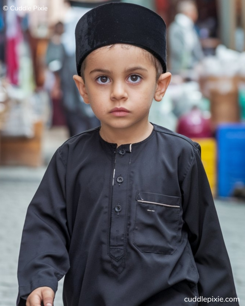 Muslim wearing black traditional dress