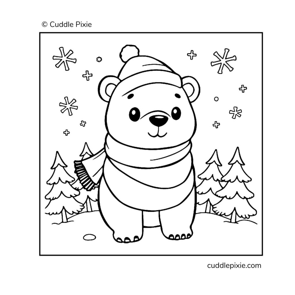 Christmas Animals Coloring Page