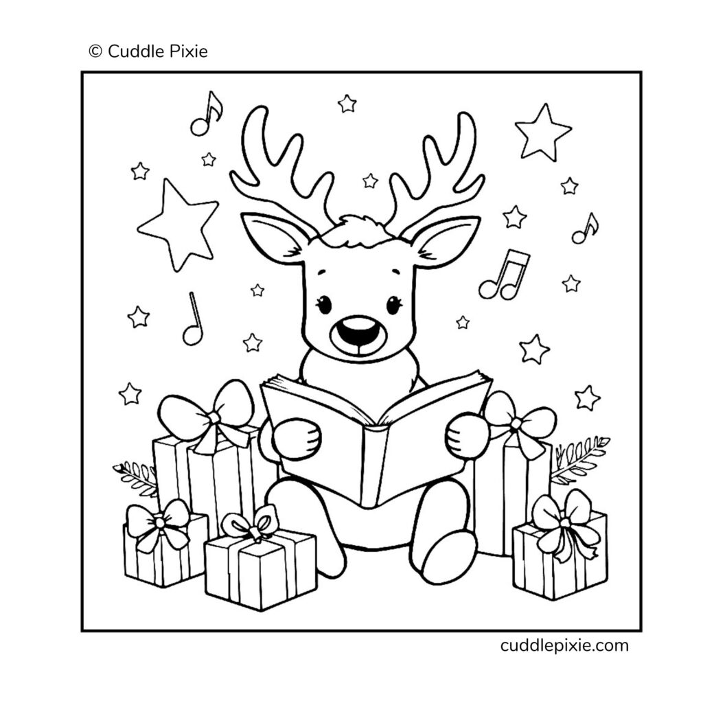 Christmas Animals Coloring Pages