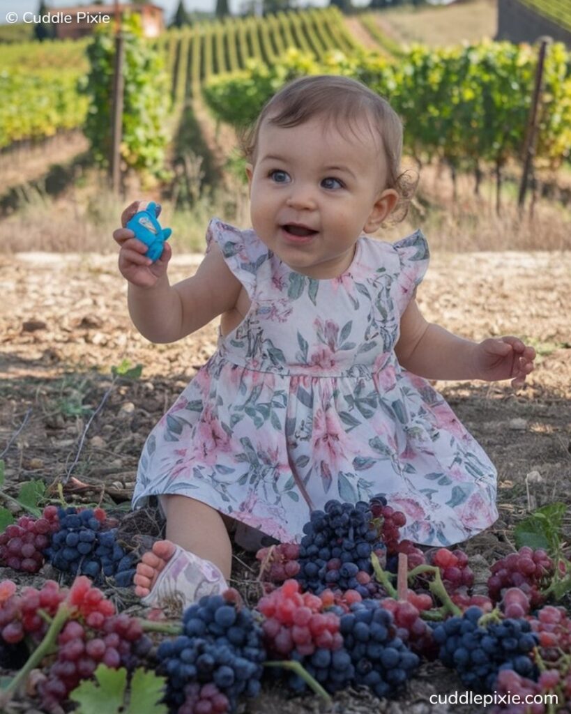 Girl and grapes