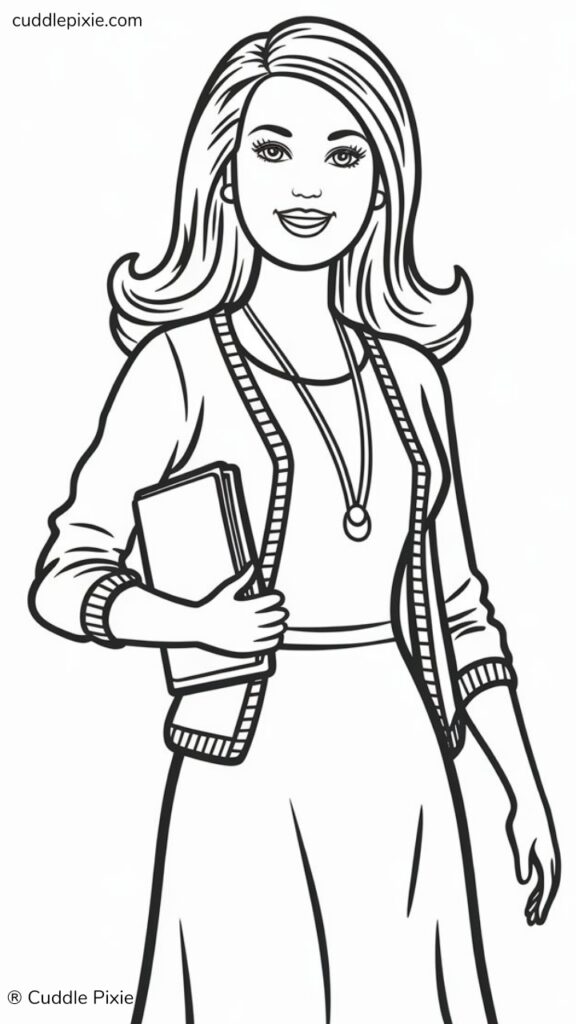 Free download Teacher Barbie Coloring Pages